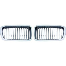 BMW 7-Serie E38 95-02 Enkelribbad Krom/Svart Sportgrill / Njurar DIEDERICHS